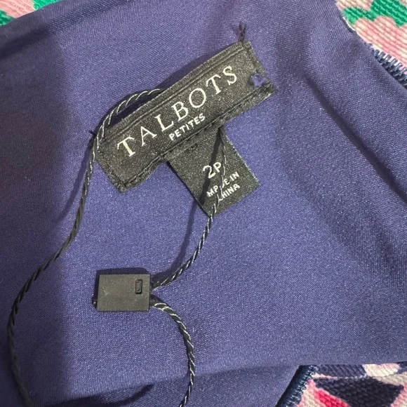 NWOT! TALBOTS Pink, White, and Green Floral Sleeveless Midi Dress - Picture 9 of 10